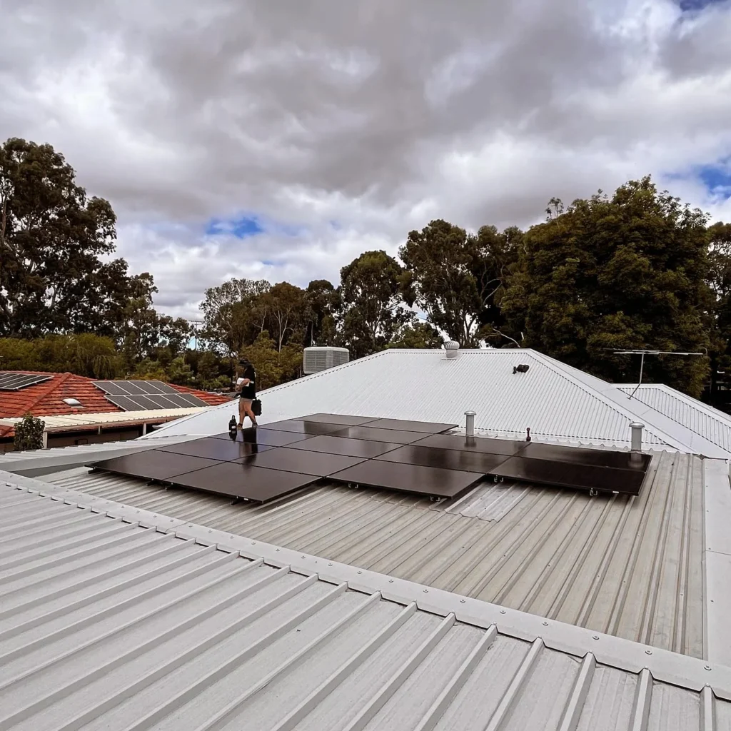 Bolton Electrical solar system install showing panel layout on roof
